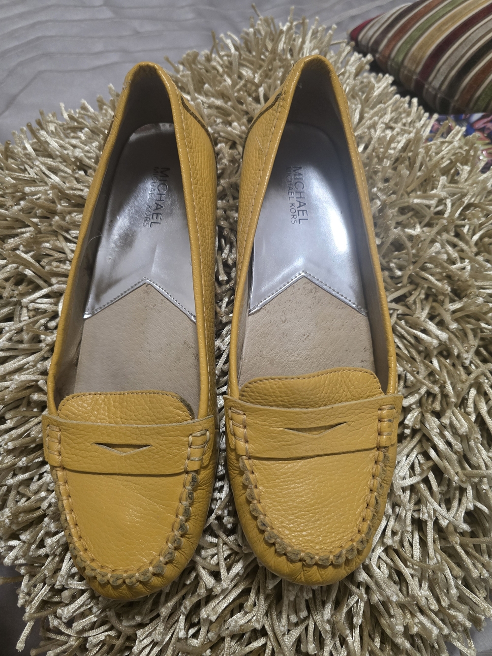 Michael Kors Women’s Yellow Leather Penny Loafers